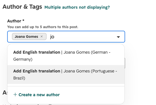 Authors and tags