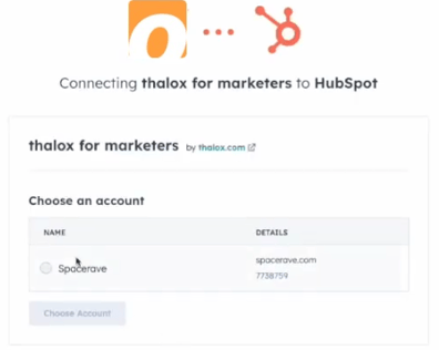 How to connect thalox to HubSpot? - choose instance