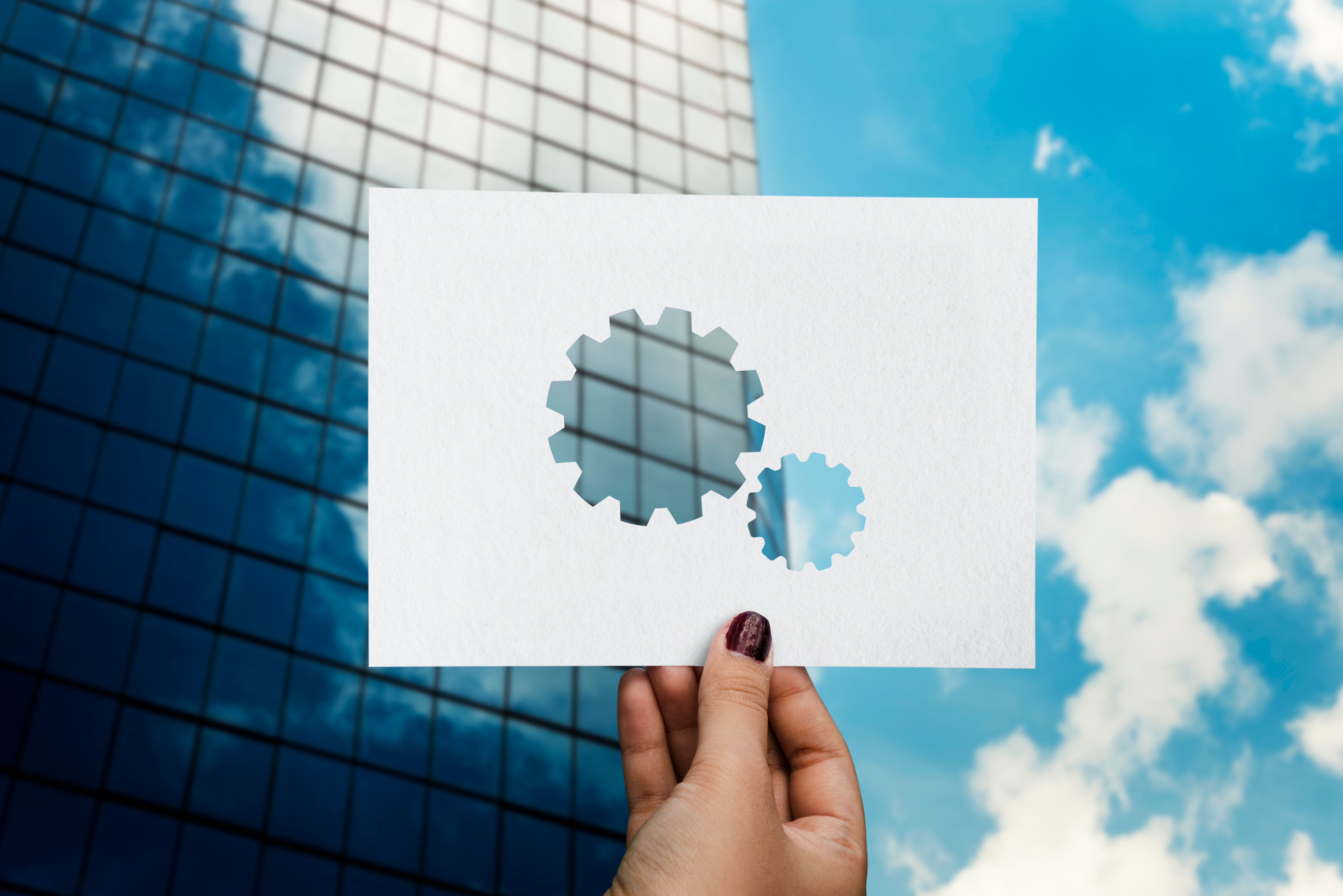 corporate-connected-teamwork-perforated-paper-gear