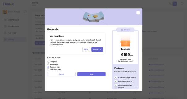 Upgrading plan billing details