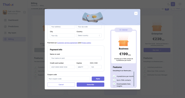 Upgrading plan billing details and invoices