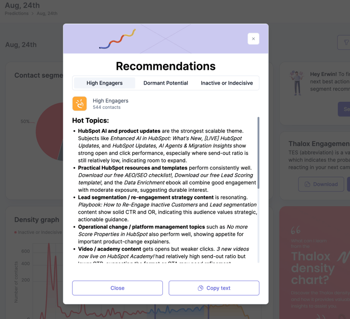 Thalox Suite Content Recommendations