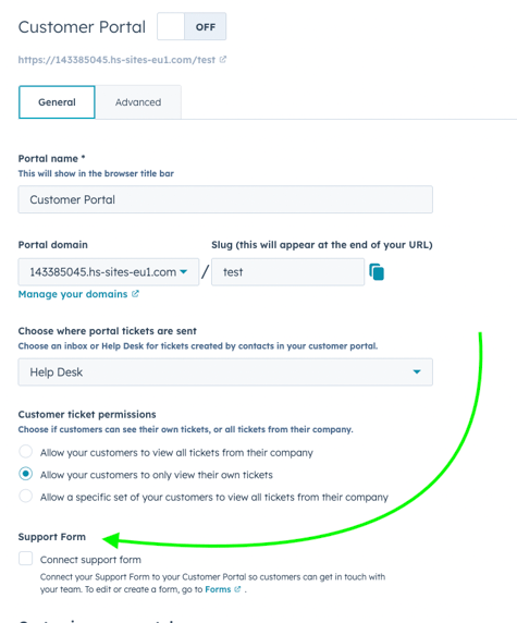 Customer Portal CRM - Creating Support Form
