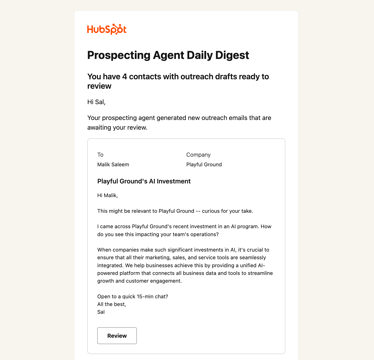 hubspot prospecting agent