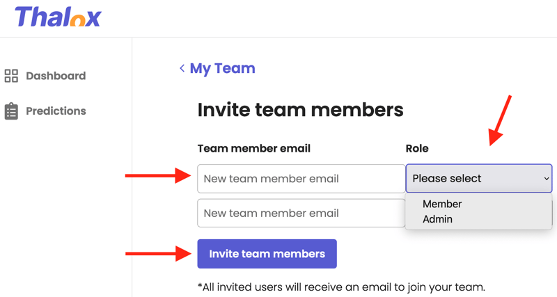Inviting new account member - manage account members