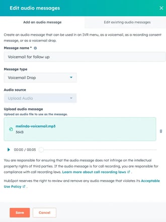 voicemail drop record